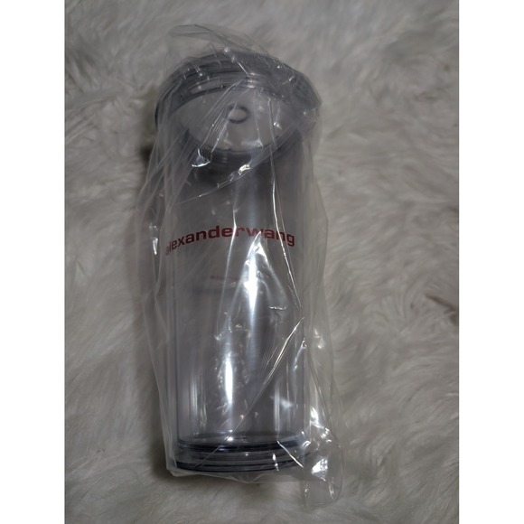 Alexander Wang Tumbler‎ Cup With Straw Clear Acrylic "Bring Your Own Boba" - Picture 1 of 6